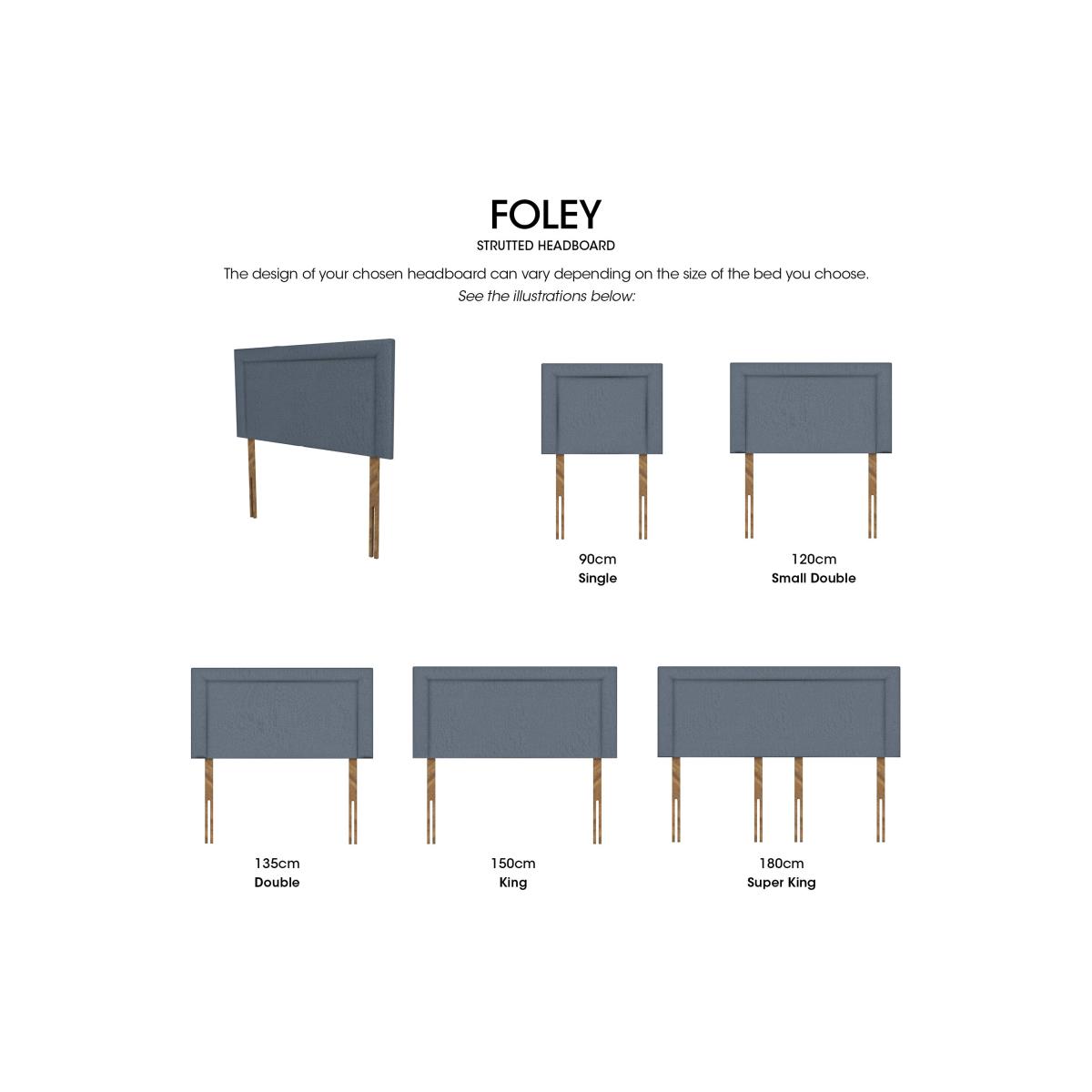 Foley Standard Strutted Headboard - Single - Queens Pebble – image 2
