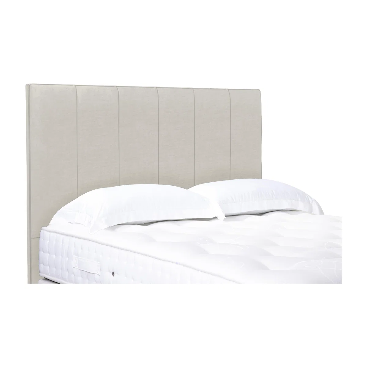 Heyman High Floor Standing Headboard - Double - Plush Ecru – image 1