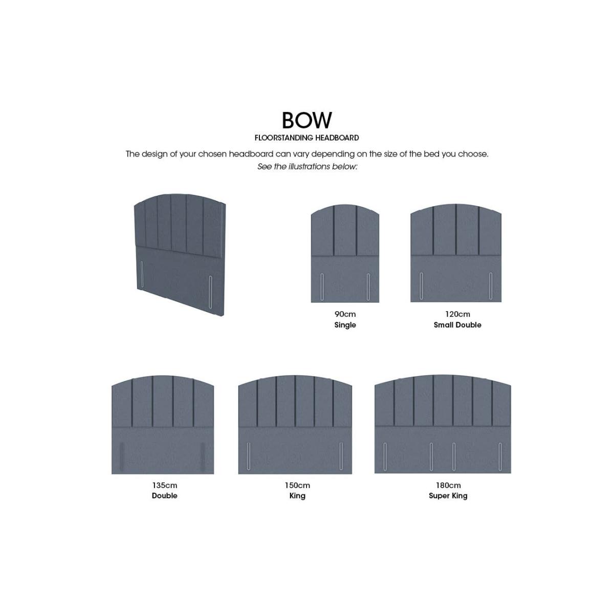 Bow Standard Floor Standing Headboard - King Size - Smokey Quartz – image 2