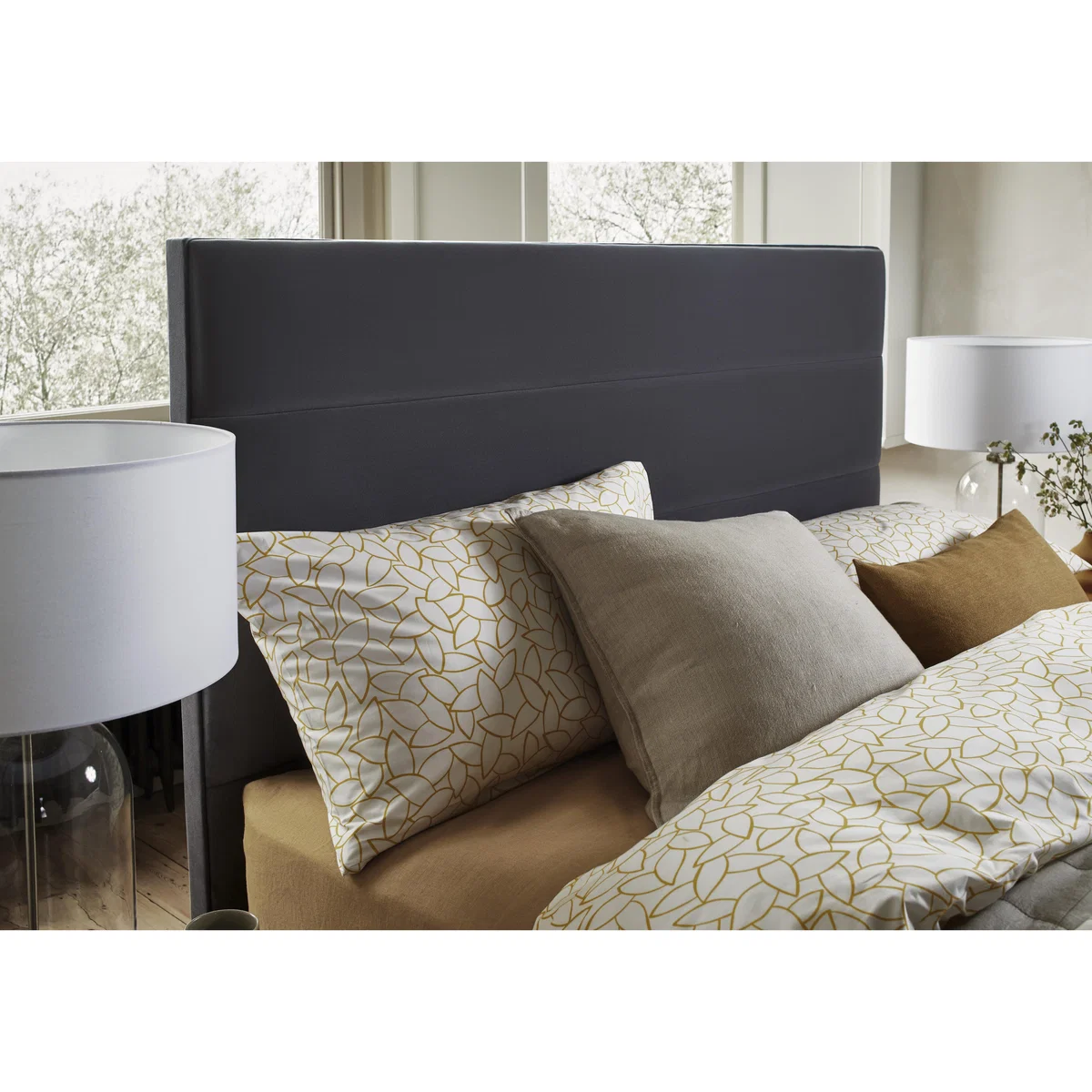 Natsu Standard Floor Standing Headboard - Double - Plush Corn – image 2