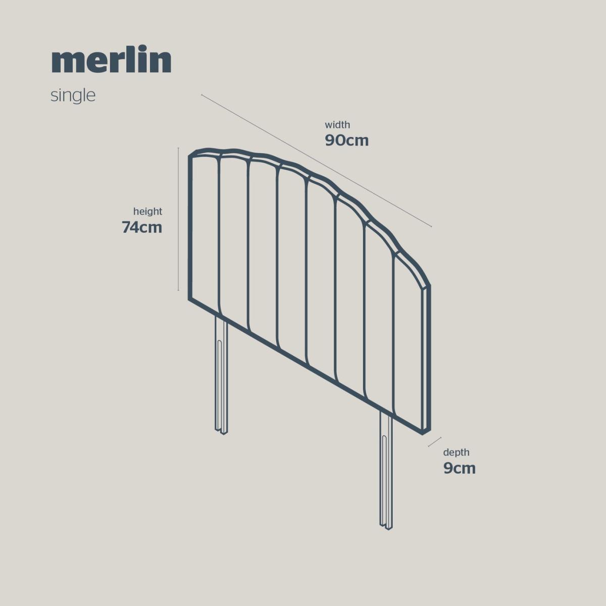 Silentnight Merlin Fabric Single Headboard - Mink – image 4