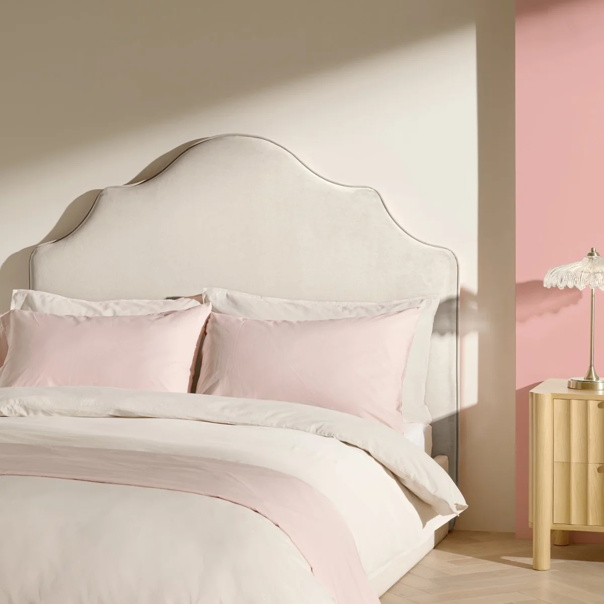 Habitat Daphne Fabric Double Headboard - Cream – image 1