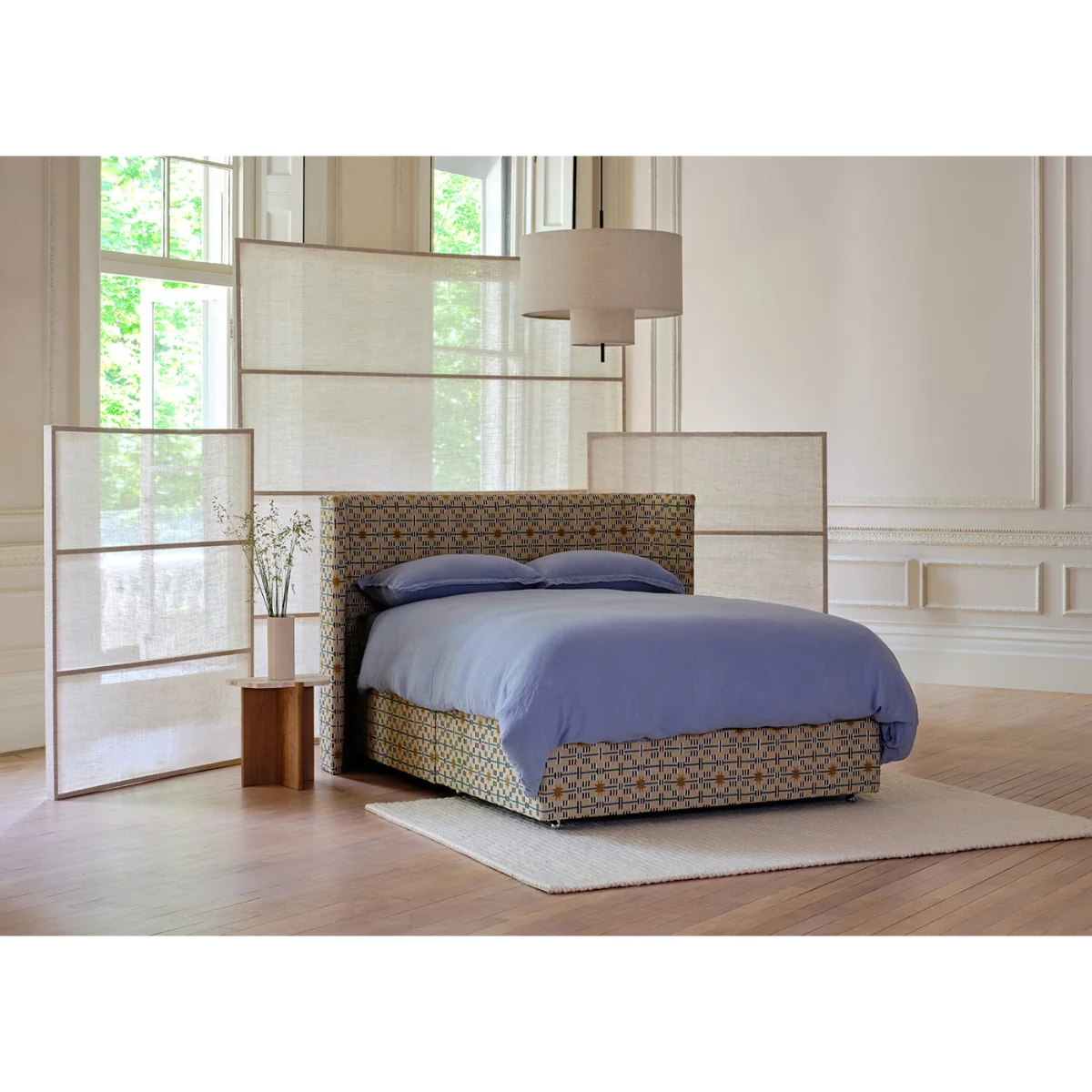 Heal's Monroe Headboard Lift Storage Double Wool Velvet Camel – image 3