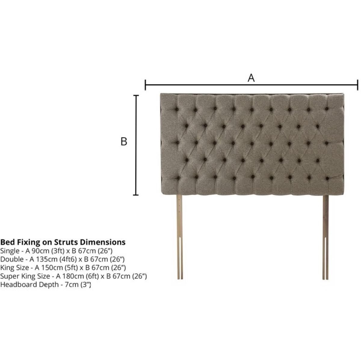 Silentnight Florence Strutted Headboard - 150cm King - Standard Fabric – image 8