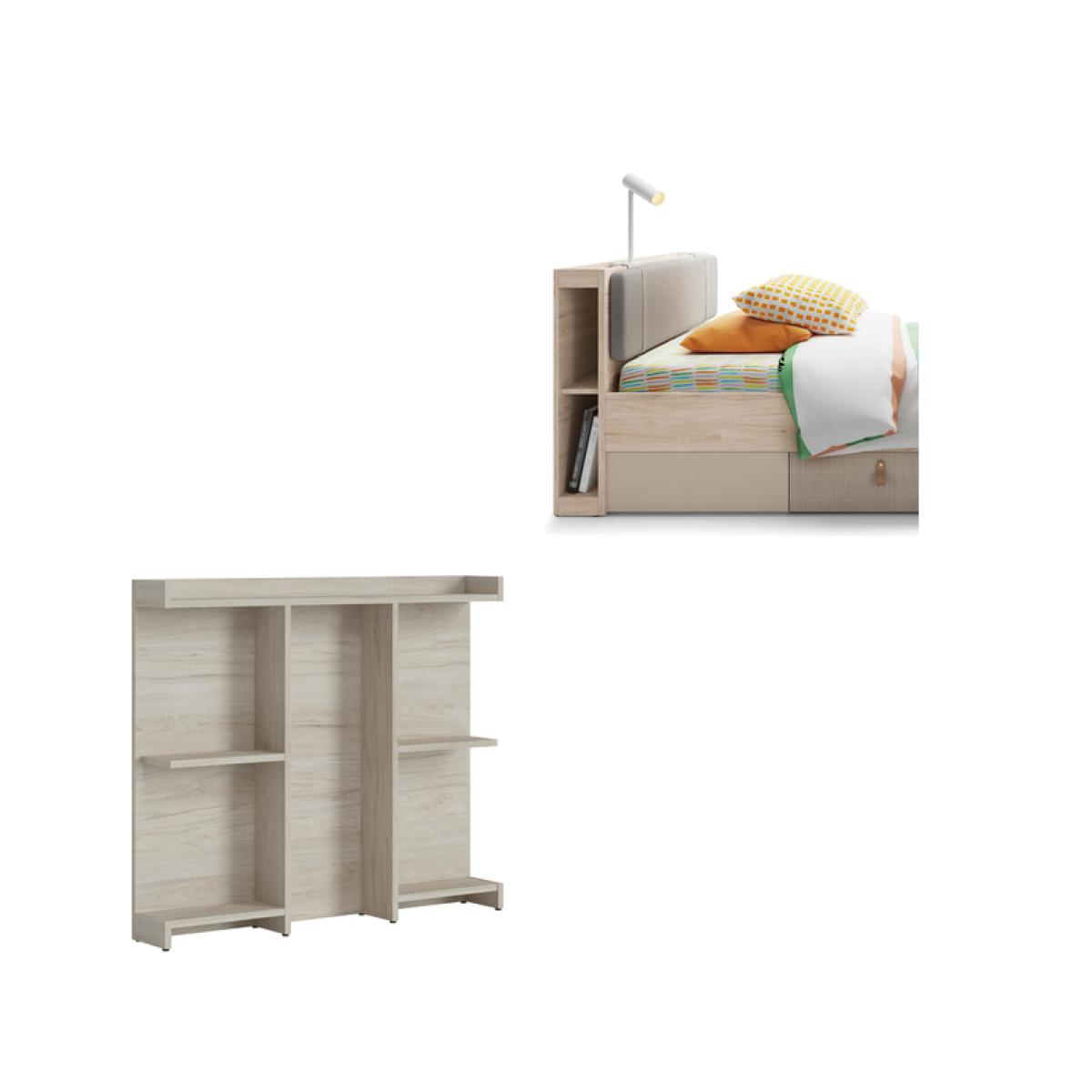 Denim Headboard Extension - Light Walnut / 95.3cm