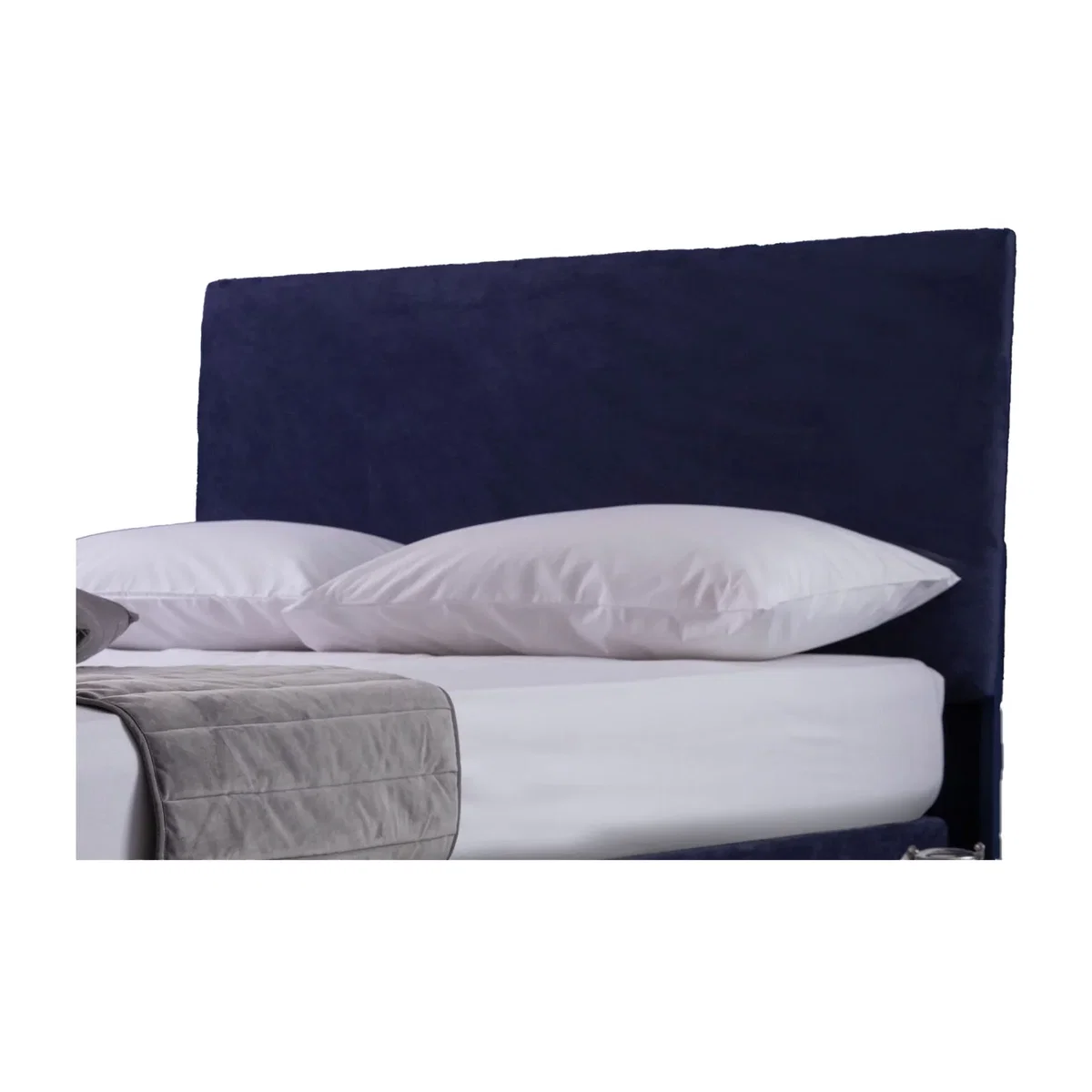 Belledorm Faux Suede Headboard Cover - Navy / Linen / Single