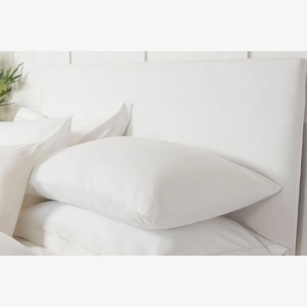Belledorm Faux Suede Headboard Cover - White / Linen / Single
