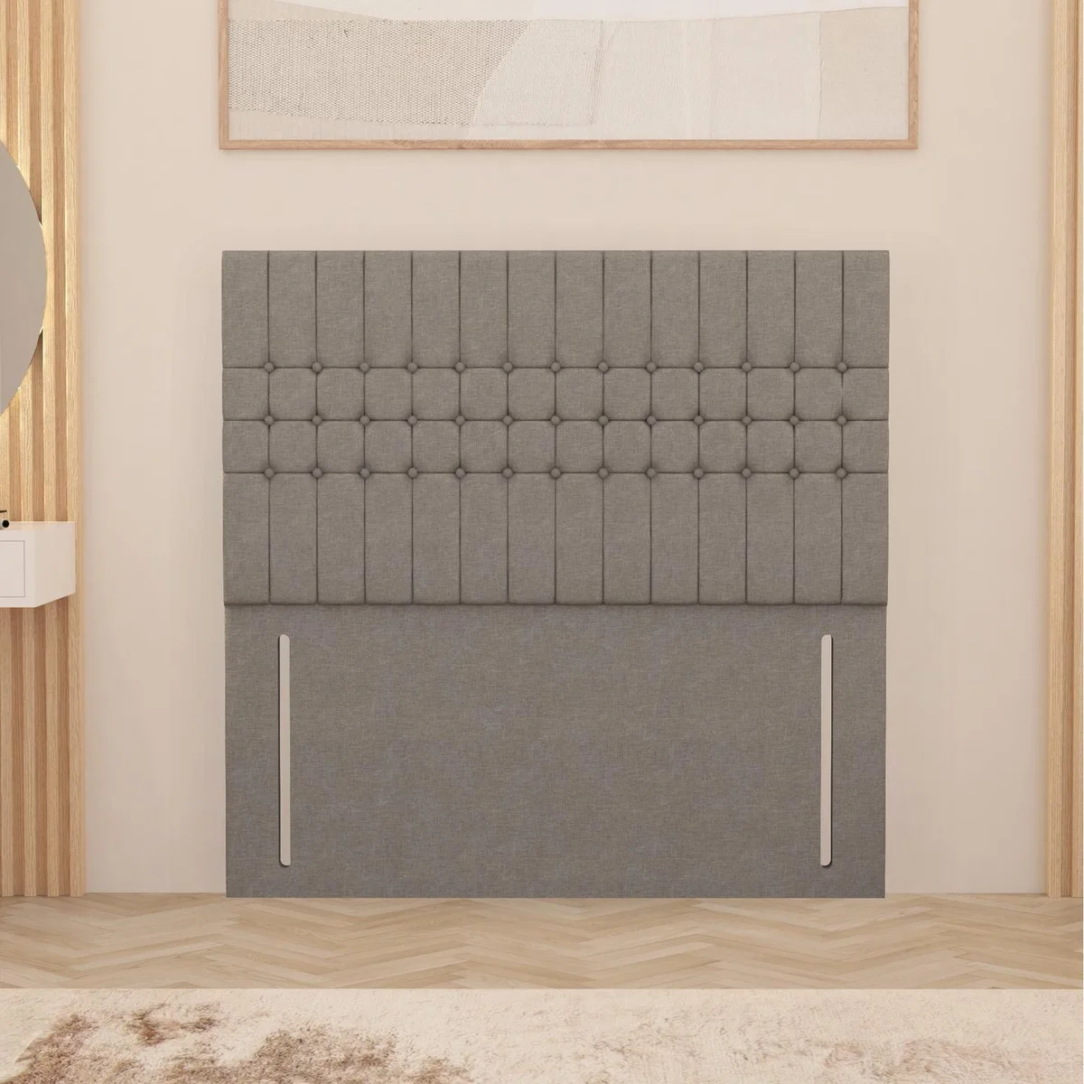 Lexington Linen Fabric 54" Floor Standing Upholstered Headboard - Sage / King
