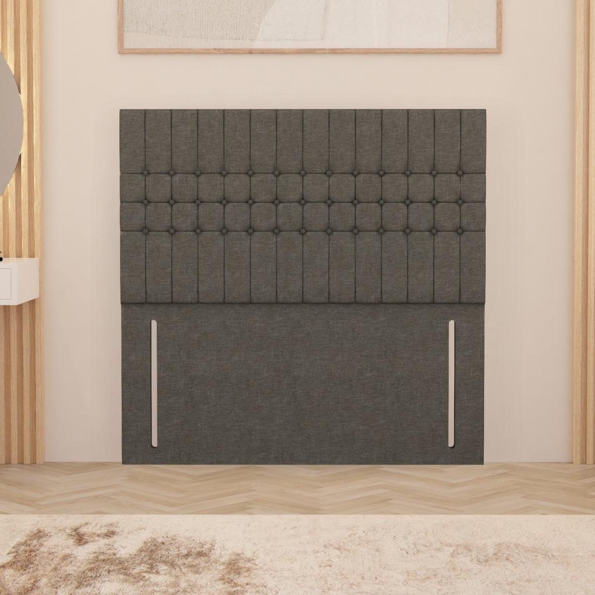 Lexington Linen Fabric 54" Floor Standing Upholstered Headboard - Silver / Single