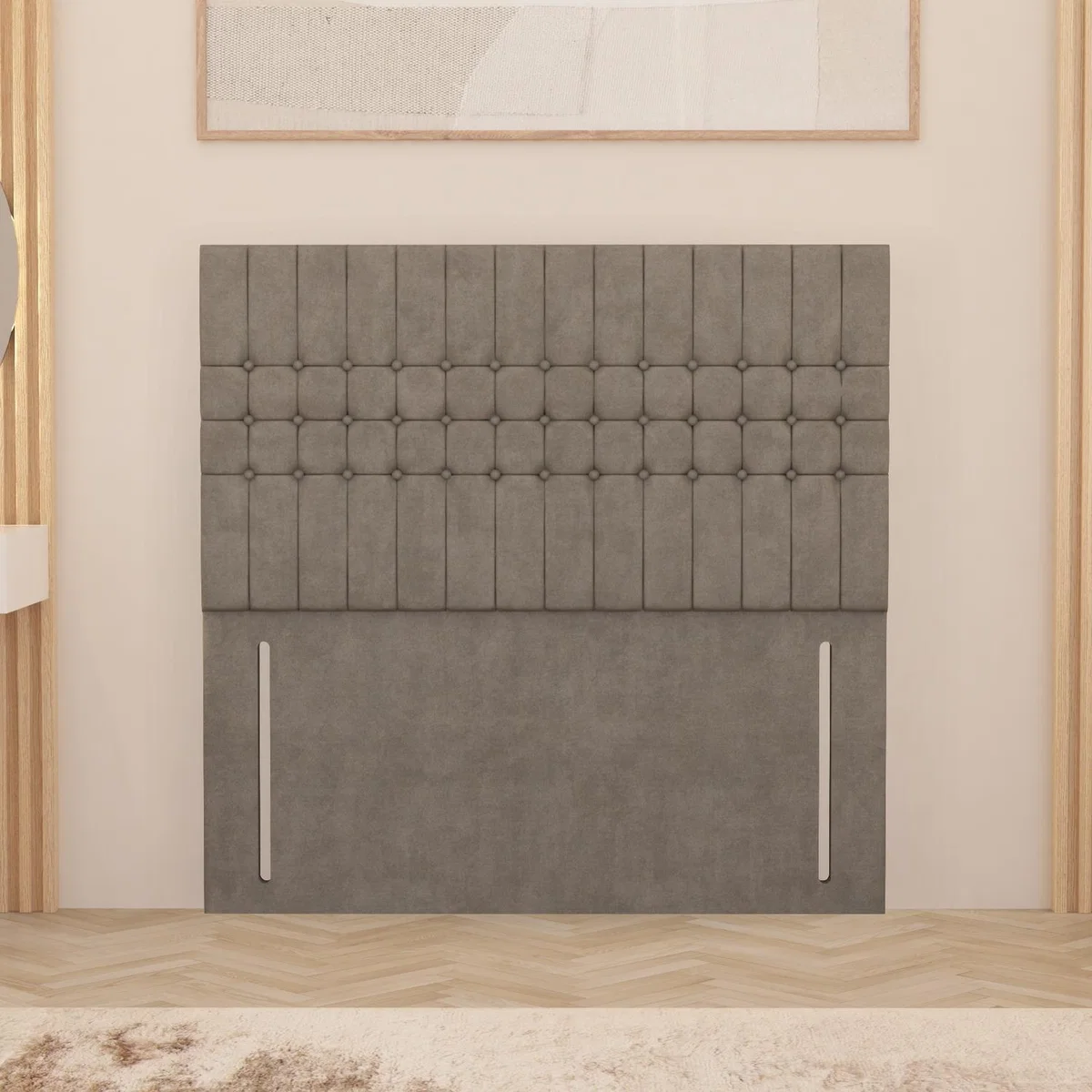 Lexington Plush Velvet 54" Floor Standing Upholstered Headboard - Silver / King