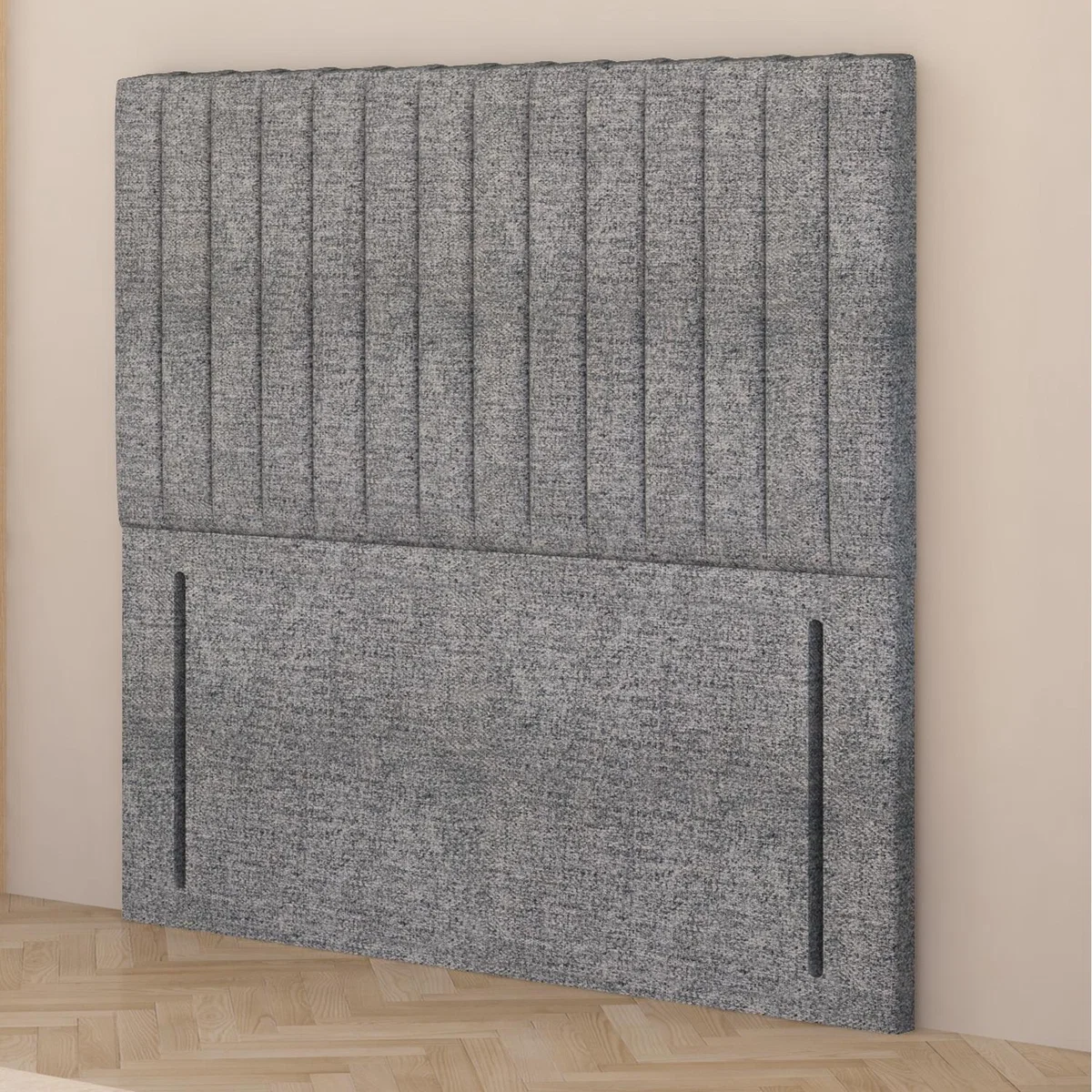 Verona Tweed Fabric 54" Floor Standing Upholstered Headboard - Grey / Small Double