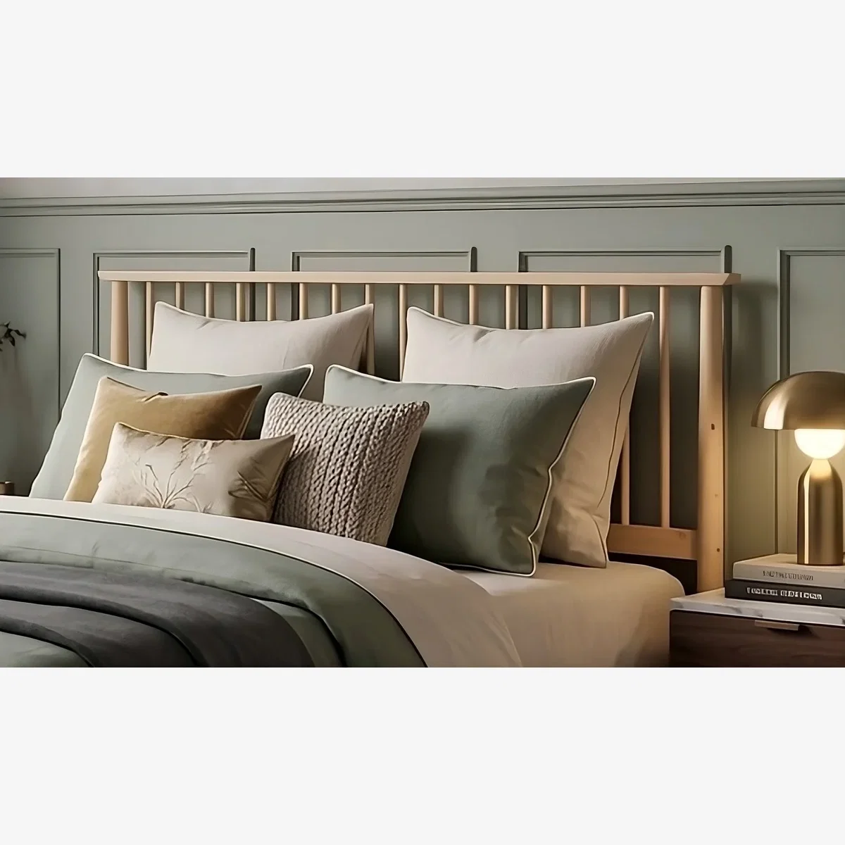 Porto Solid Wood Light Oak Colour Finish Wooden Headboard - Light Oak / Double
