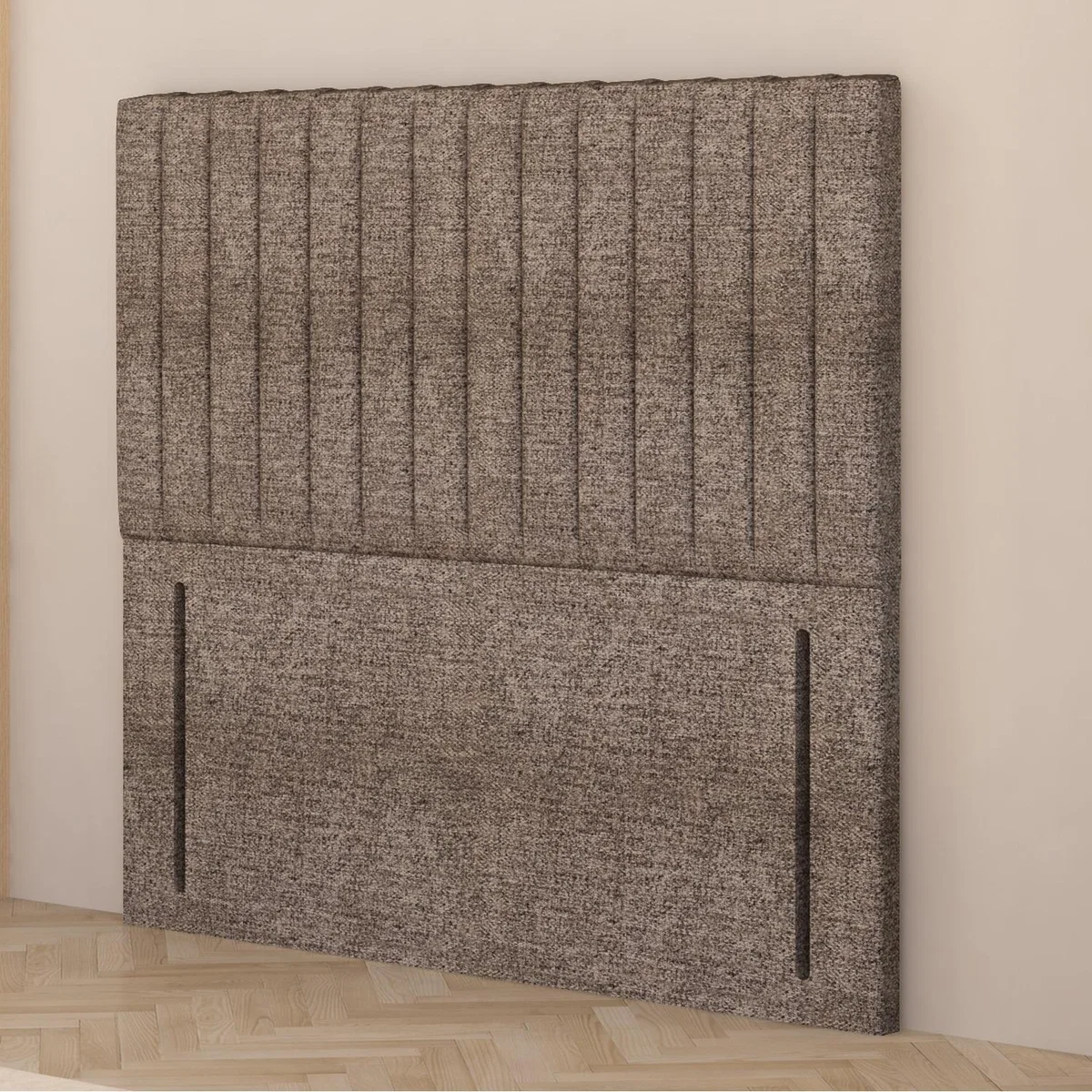 Verona Tweed Fabric 54" Floor Standing Upholstered Headboard - Coffee / King