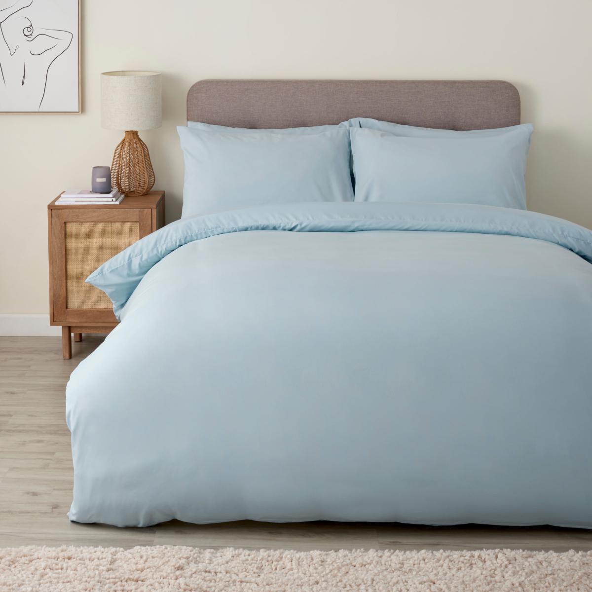 Super Soft Duvet Cover and Pillowcase Set Duck Egg (Blue) – image 1