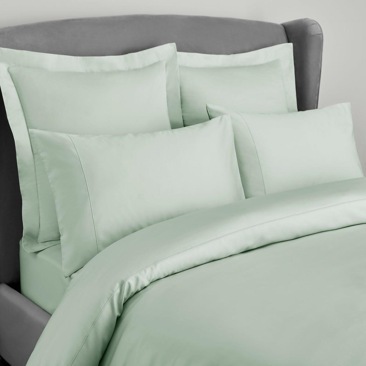 Dorma 300 Thread Count 100% Cotton Sateen Plain Green Duvet Cover Green – image 3
