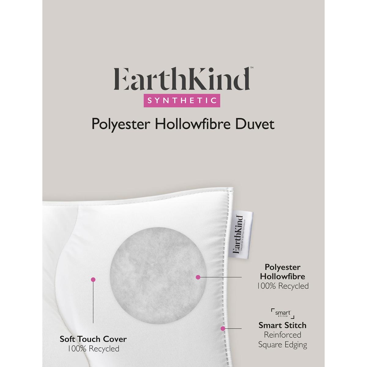 Earthkind Recycled Synthetic 10.5 Tog Duvet - DBL - White, White – image 6