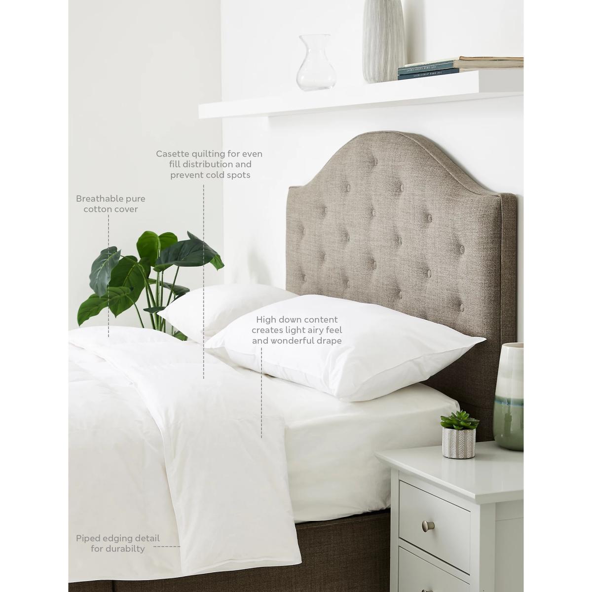 M&S Duck Feather & Down 7.5 Tog Duvet - DBL - White, White – image 5