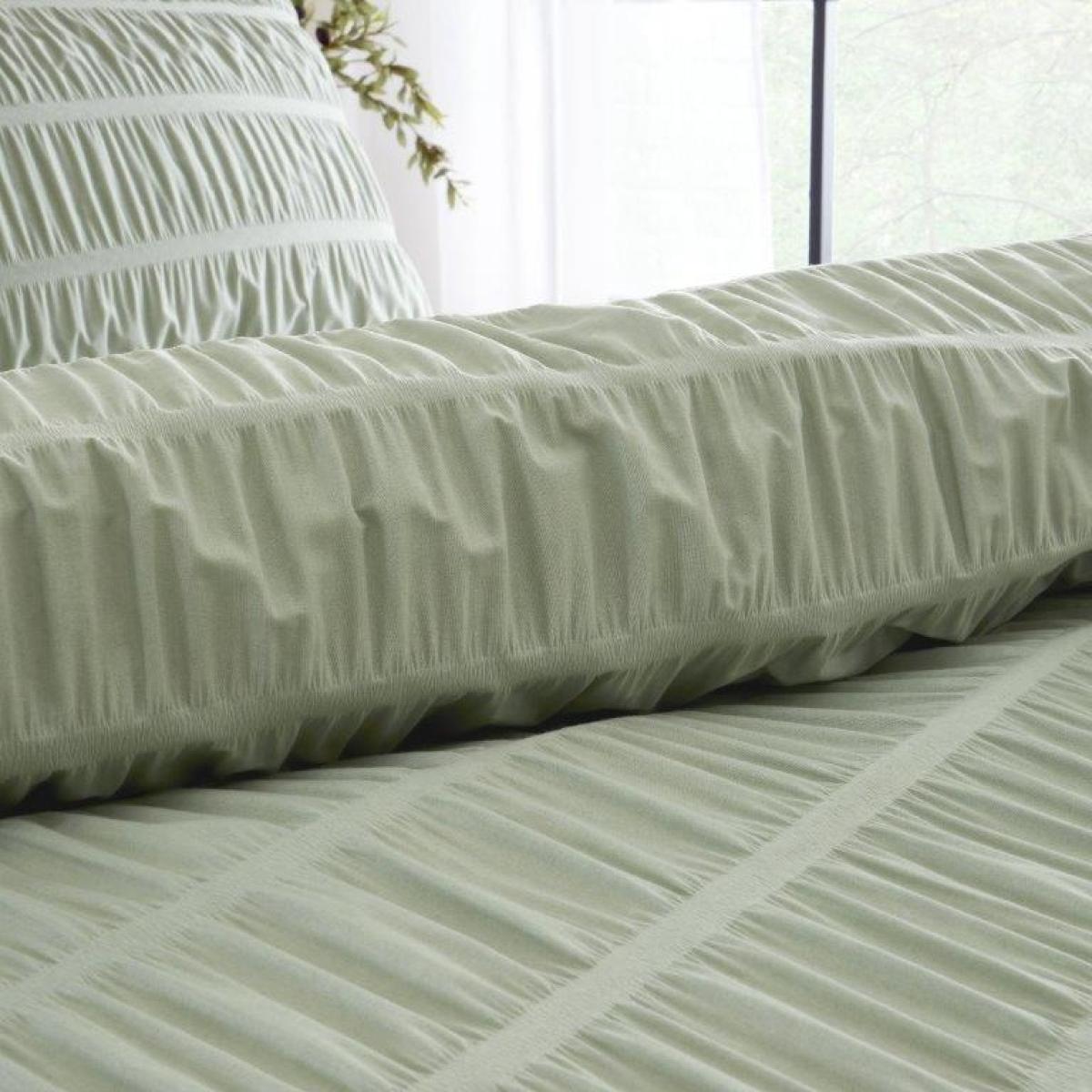 Catherine Lansfield Signature Seersucker Duvet Set - Sage Green - Double – image 5