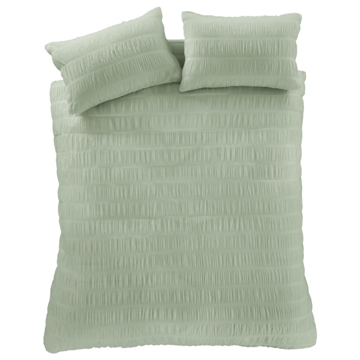 Catherine Lansfield Signature Seersucker Duvet Set - Sage Green - Double – image 7