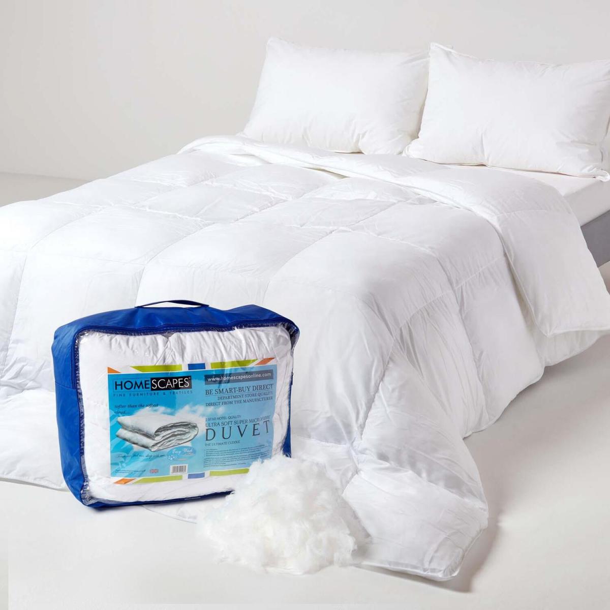 Homescapes Super Microfibre All Seasons Duvet - White / Double – image 1