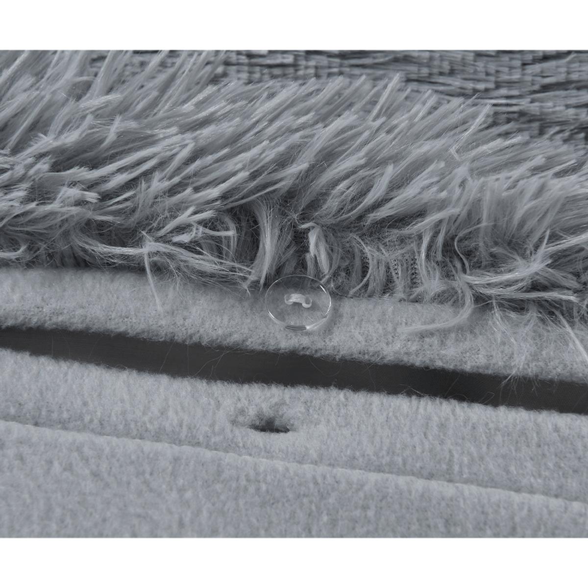 Alaska Silver Thermal Plush Fluffy Faux Fur Duvet Set - Silver / Double – image 4
