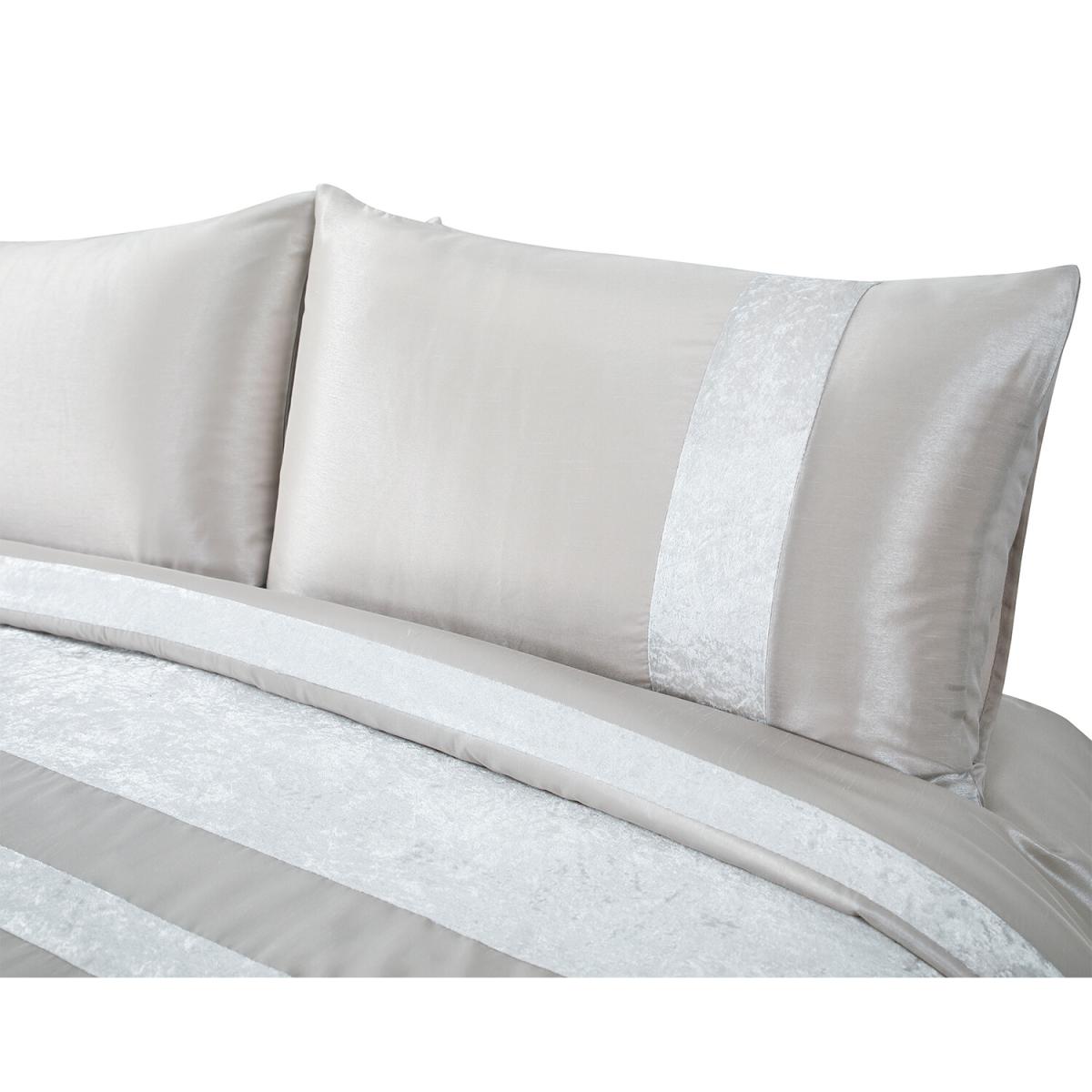 Velvet Panel Pillow Case and Duvet Set - Mink / Double – image 3