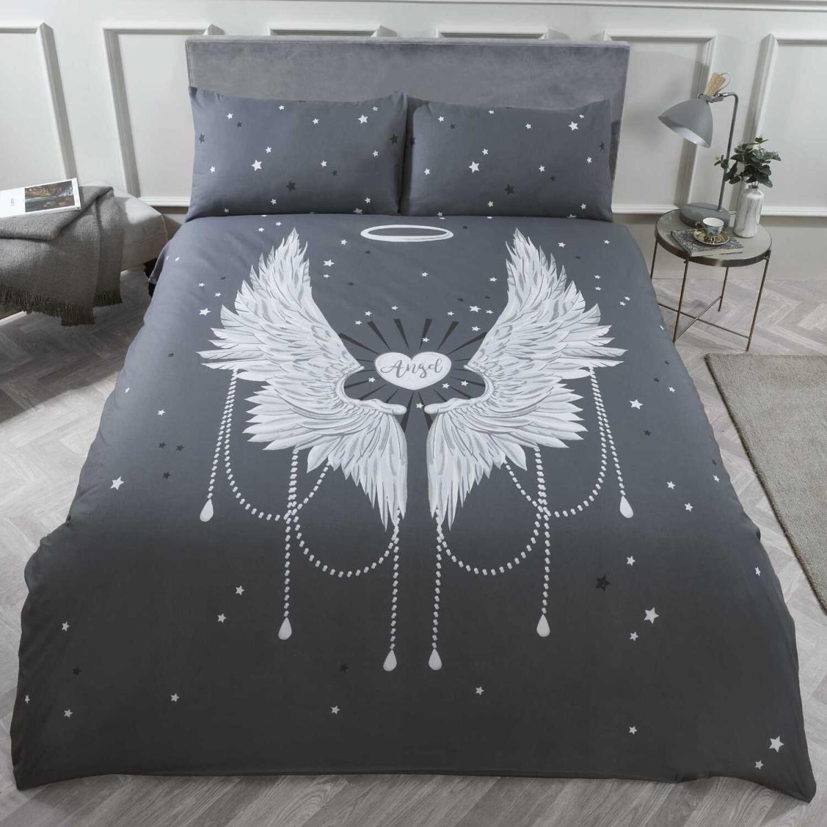 Angel Wings Duvet Set - Grey / Double – image 2