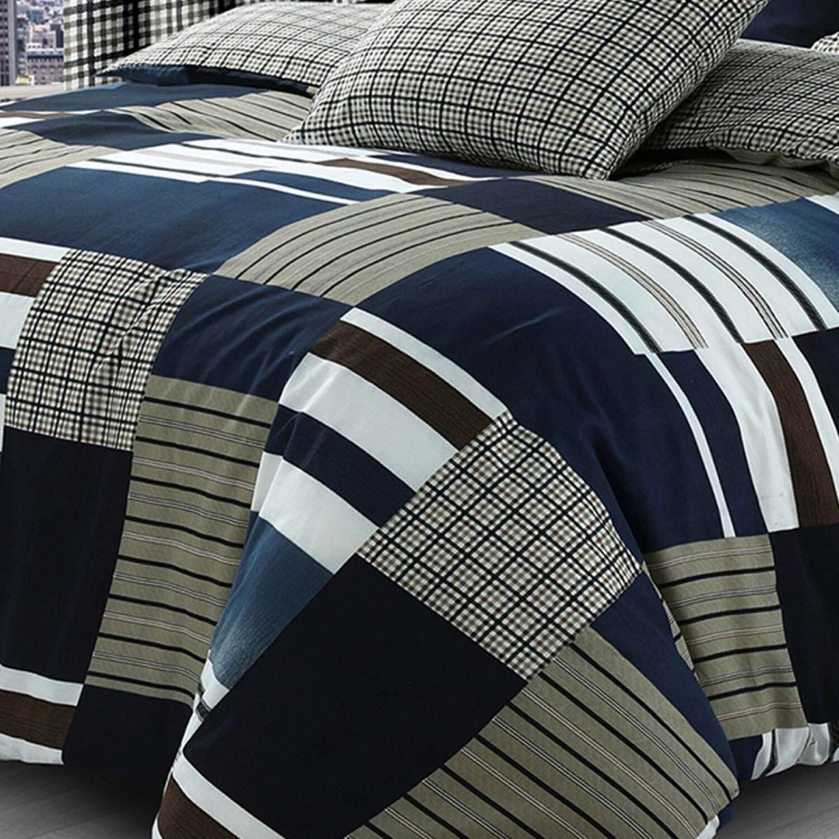 Modern Denim Patchwork Duvet Set - Navy / Double – image 2