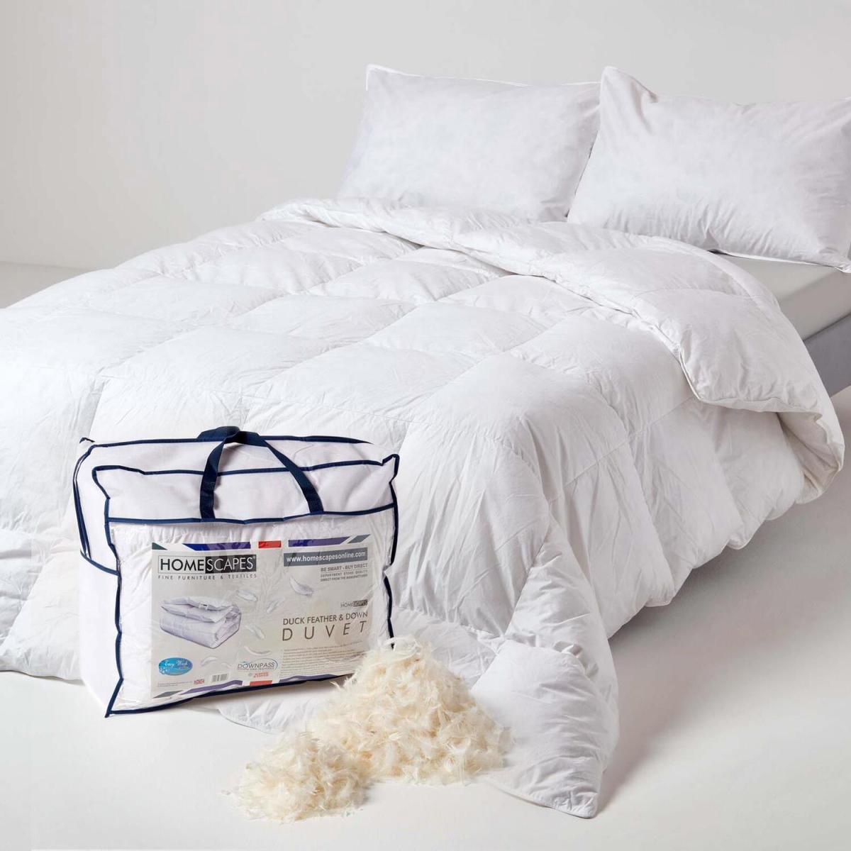 Homescapes Duck Feather and Down Duvet - White / Double / 13.5 – image 1