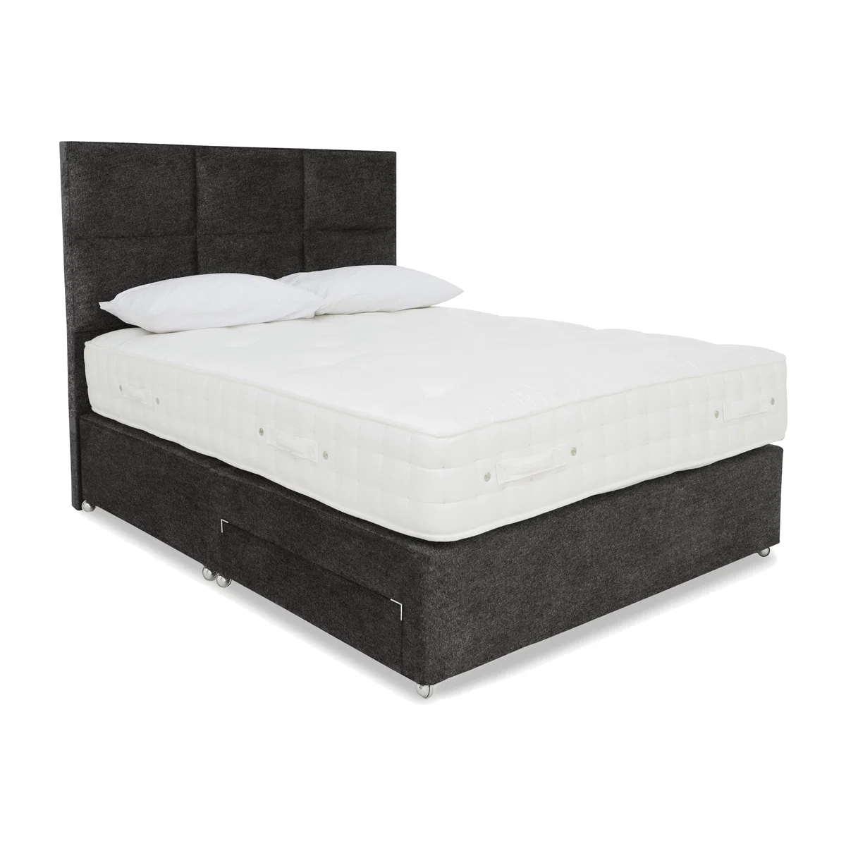 Highgrove - Sanctum Nature 2000 2 Drawer Divan Set with Fytche Headboard - Double - Iron Tweed – image 1