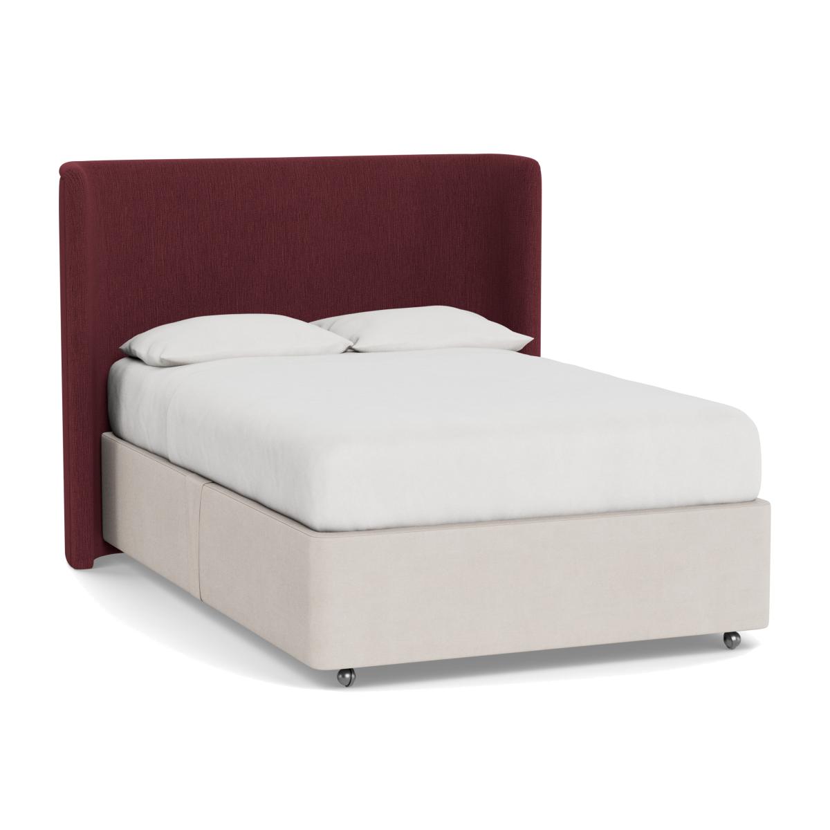 Heal's Monroe Headboard (Lift Storage) Double Smart Linen Mix Maroon - Heal's UK Furniture – image 1
