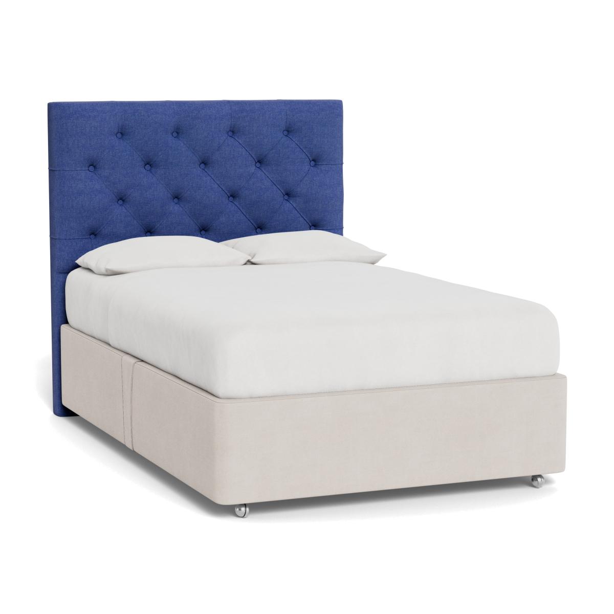 Heal's Balmoral Headboard (Lift Storage) Double Brushed Cotton Cobalt - Heal's UK Furniture – image 1