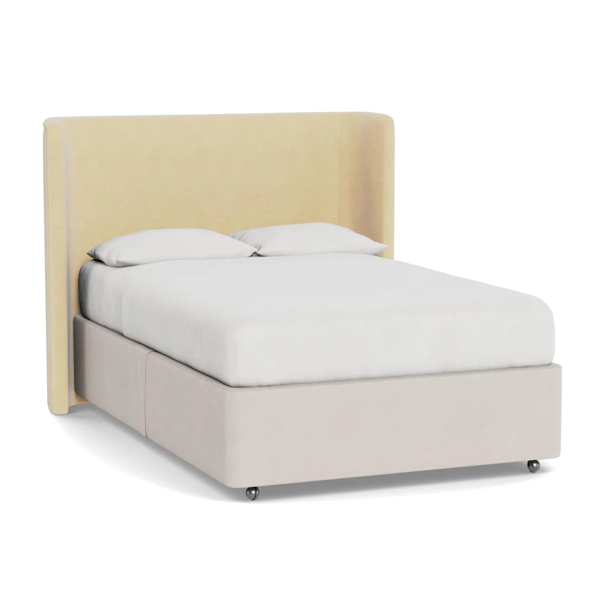 Heal's Monroe Headboard (Lift Storage) Double Smart Luxe Velvet Biscuit - Heal's UK Furniture – image 1