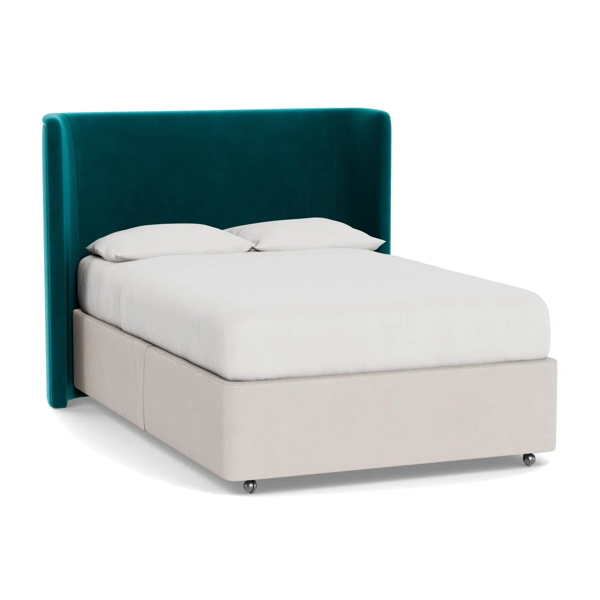 Heal's Monroe Headboard Double Smart Velvet Petrol - Heal's UK Furniture – image 1