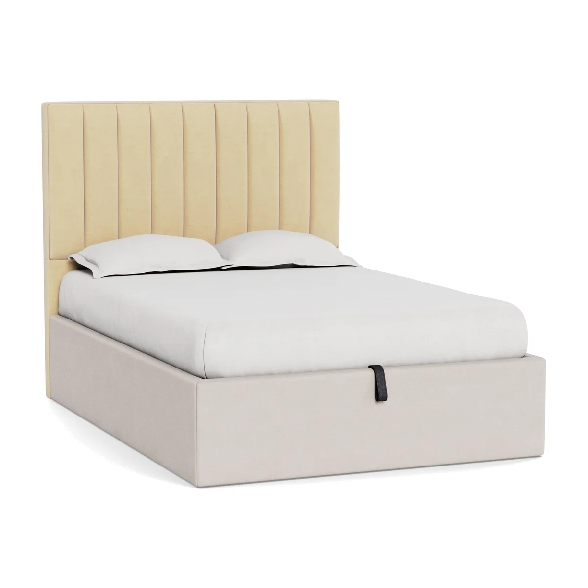 Heal's Retta Headboard (Lift Storage) Double Smart Luxe Velvet Biscuit - Heal's UK Furniture – image 1