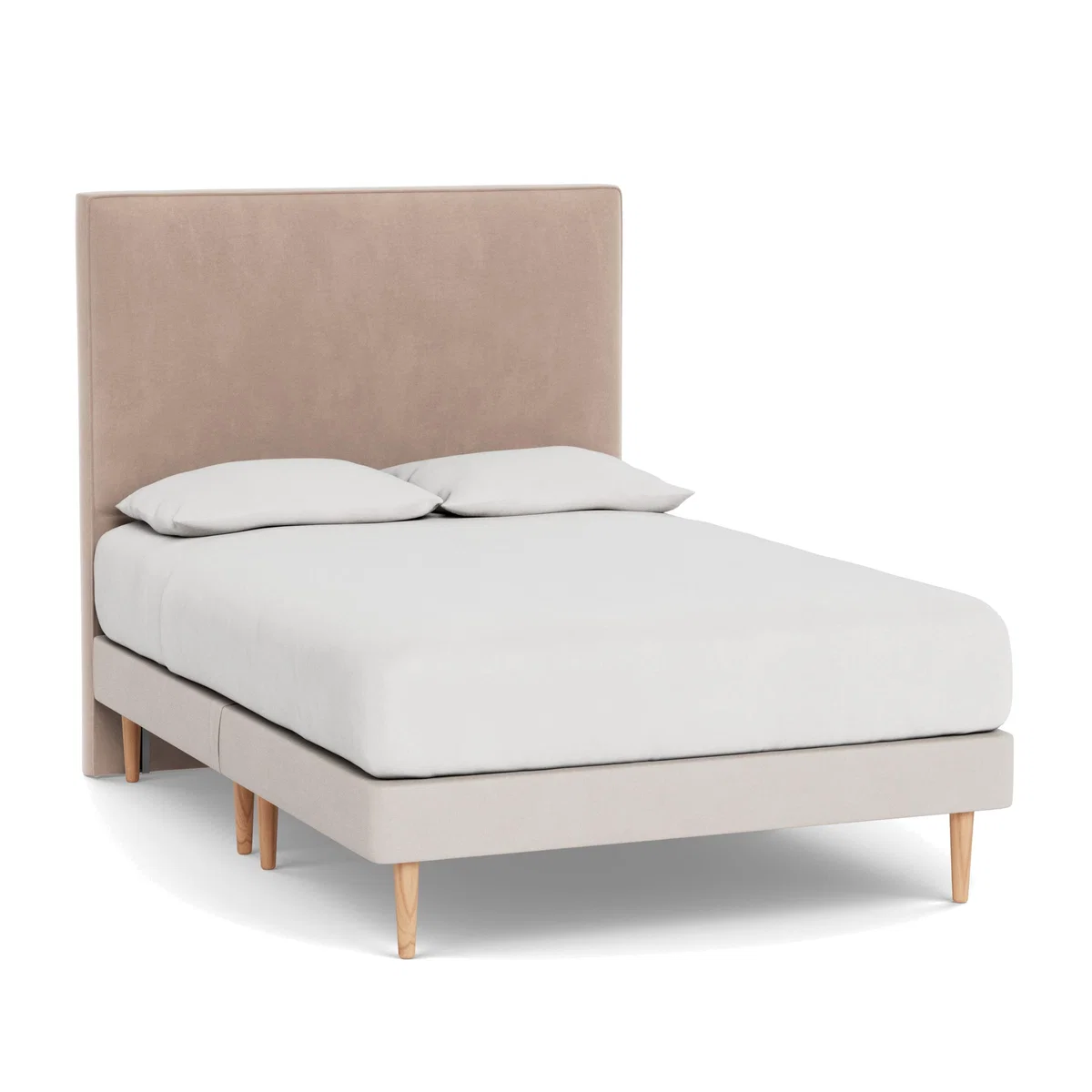 Heal's Newman Headboard (Lift Storage) Double Smart Velvet Pebble - Heal's UK Furniture – image 1