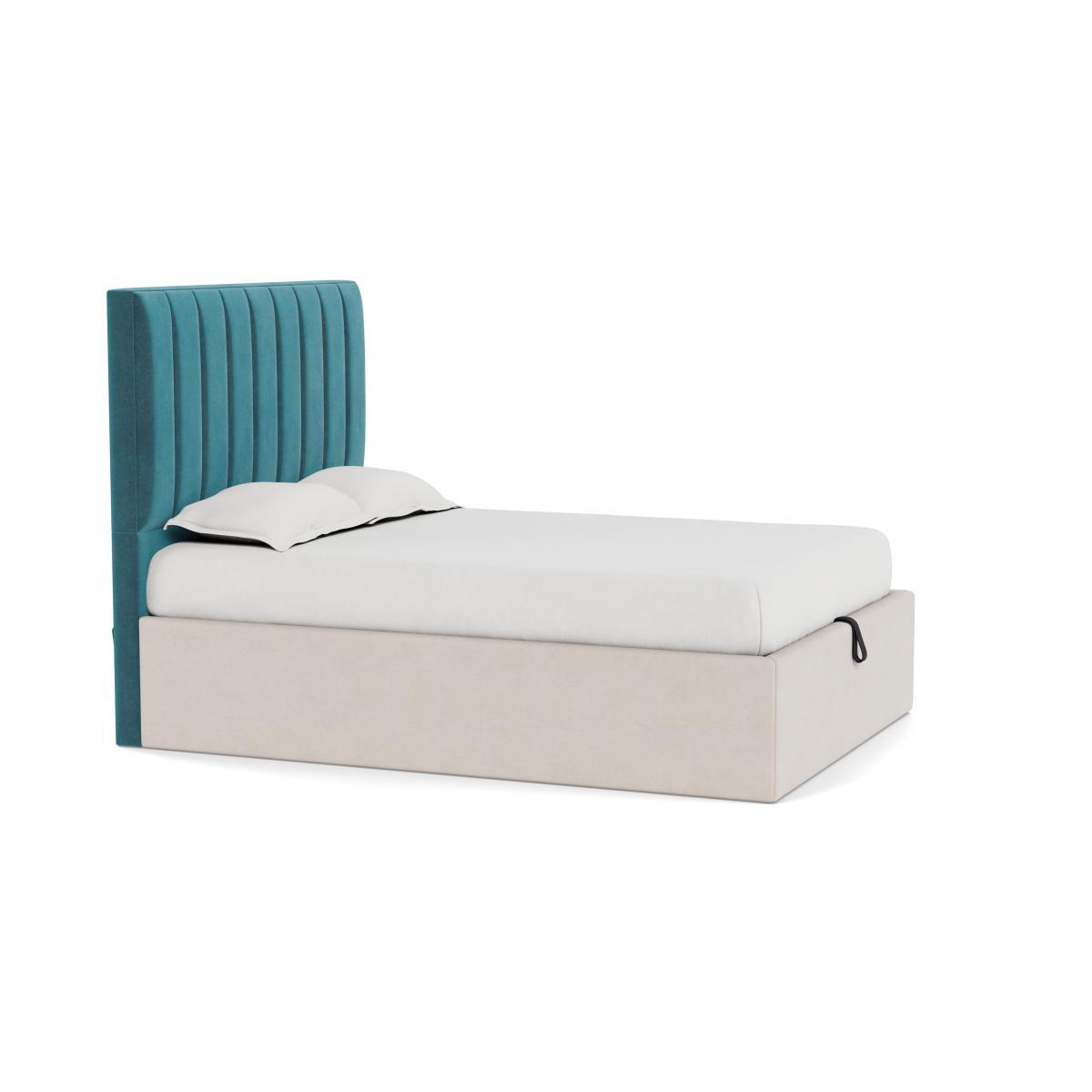 Heal's Retta Headboard (Lift Storage) Double Smart Luxe Velvet Airforce Blue - Heal's UK Furniture – image 2