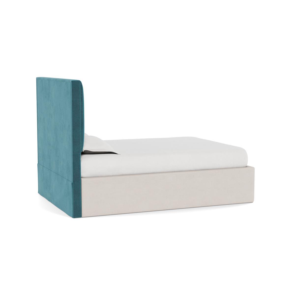 Heal's Retta Headboard (Lift Storage) Double Smart Luxe Velvet Airforce Blue - Heal's UK Furniture – image 4