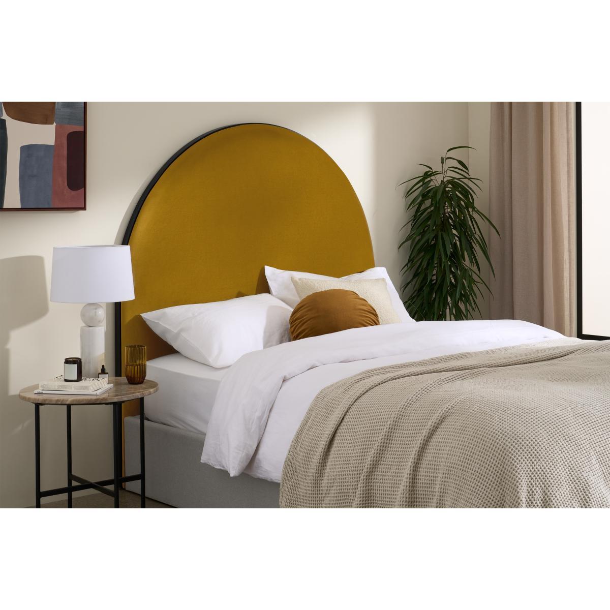 Fresia Double Headboard, Marigold Velvet – image 3