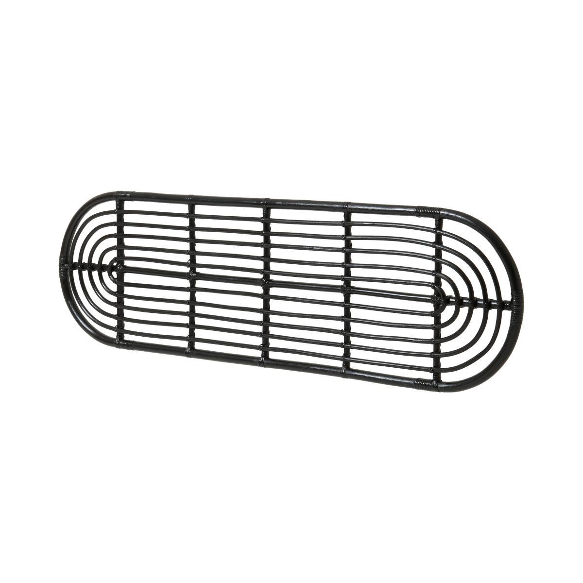 Selin Double Headboard, Oval, Black Rattan – image 2