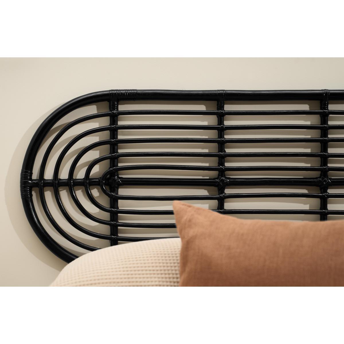 Selin Double Headboard, Oval, Black Rattan – image 4