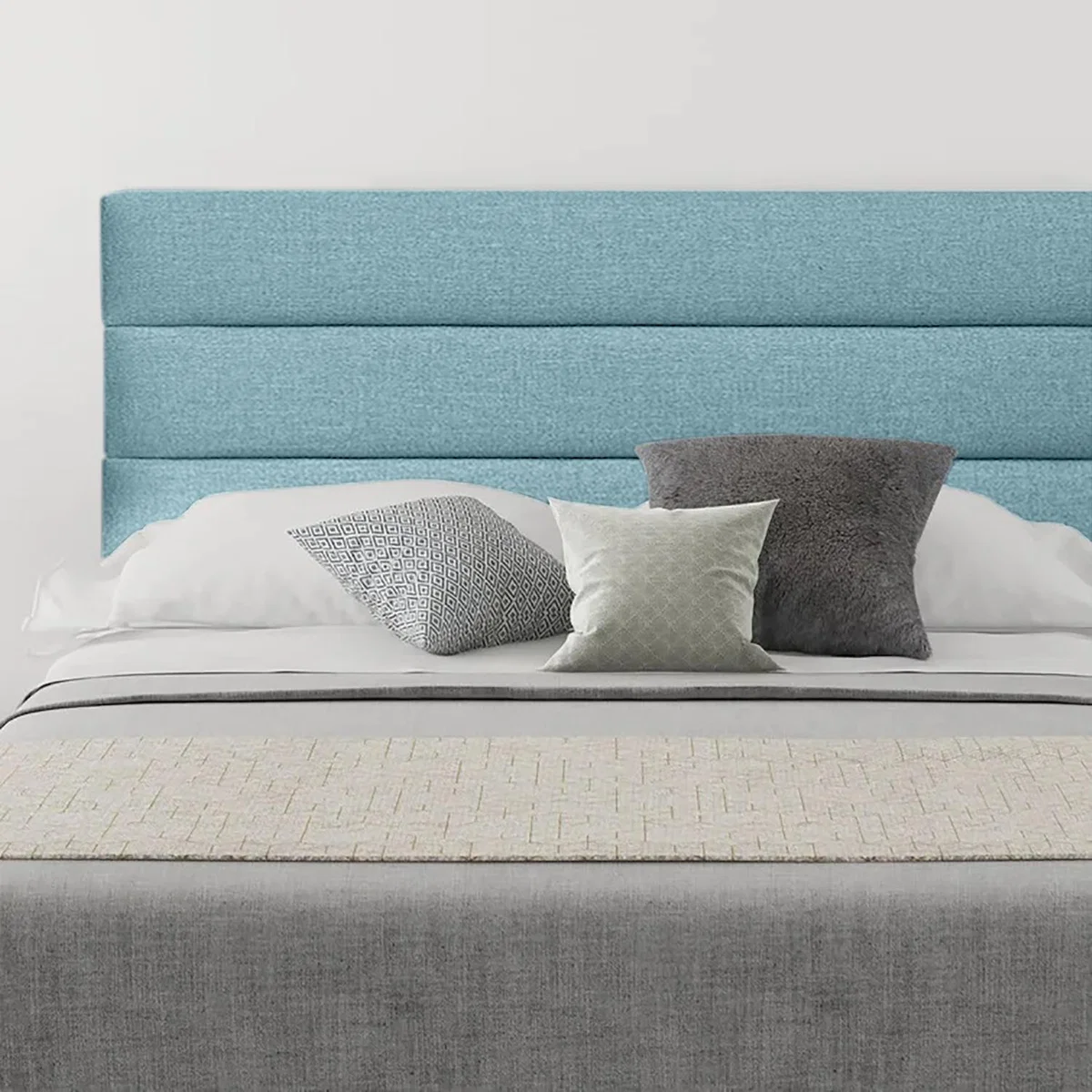 Romford 54 inch Floorstanding Headboard Plush Velvet - Duck Egg / Double