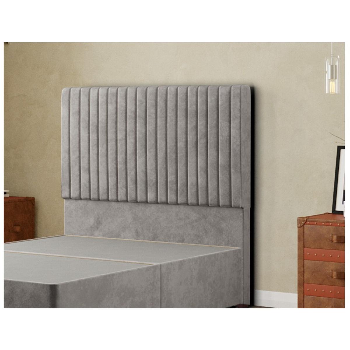 Maryland Headboard Floor Standing Plush - Silver / Double – image 2