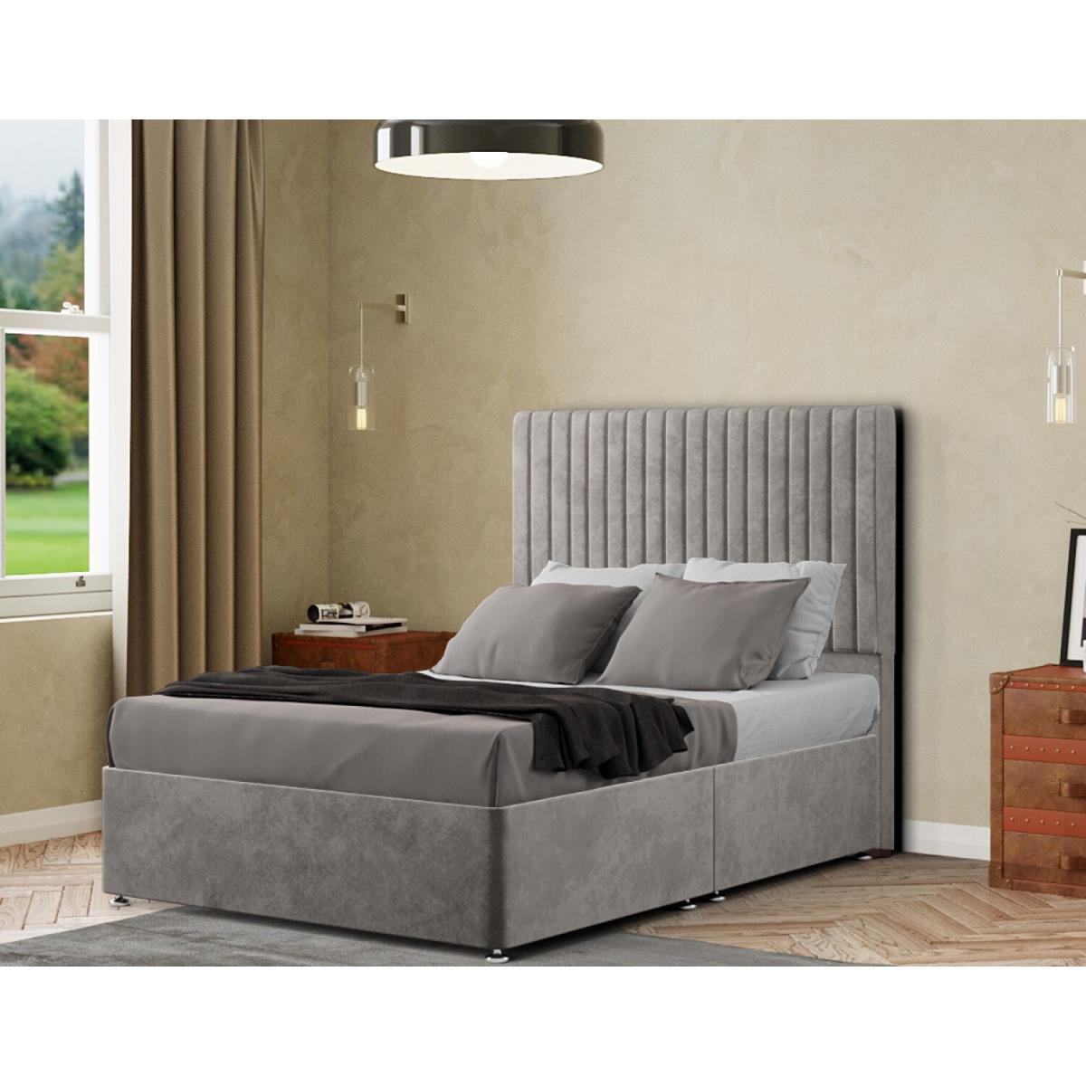 Maryland Headboard Floor Standing Plush - Silver / Double – image 3