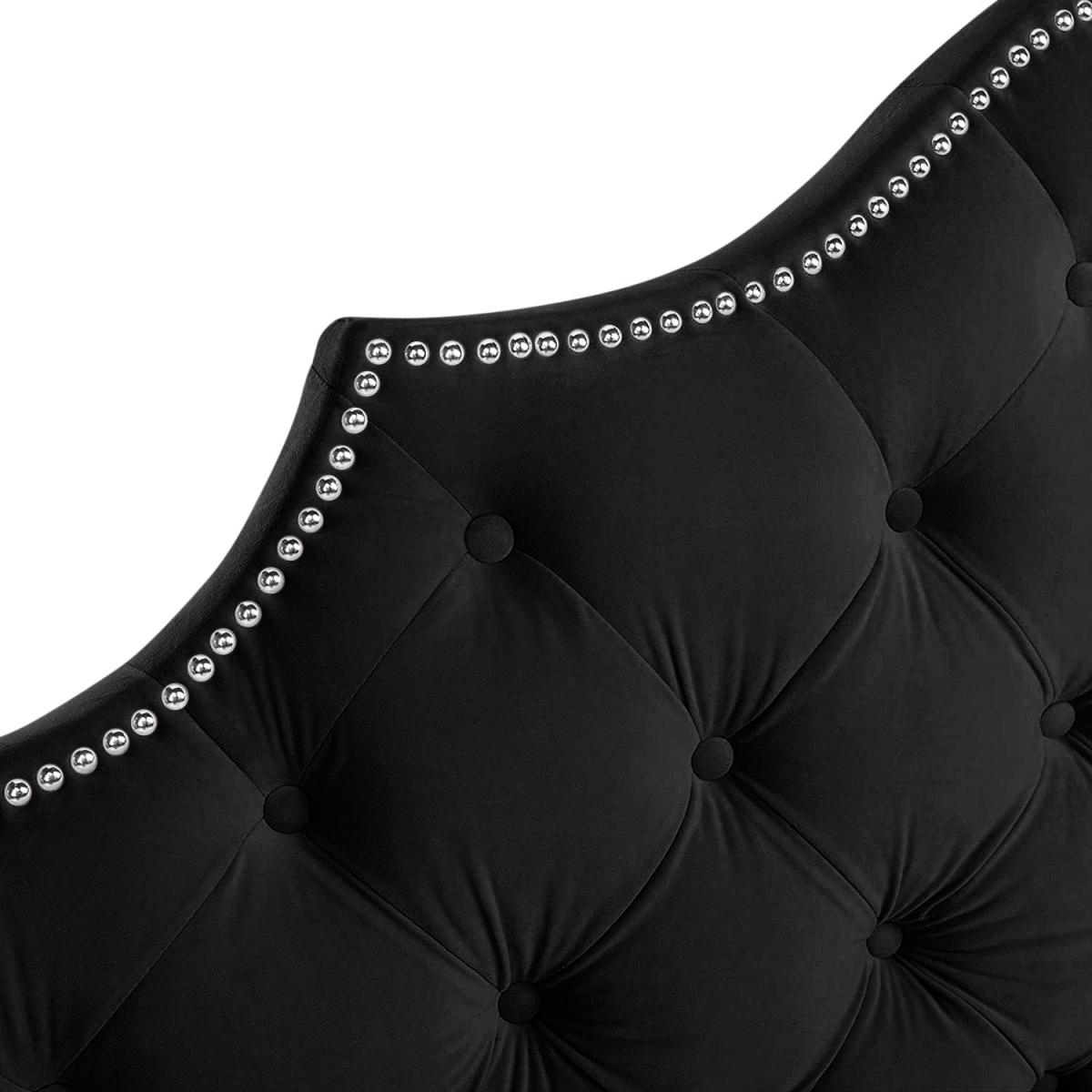 Gemia Plush 26 inch Strutted Headboard - Black / Double – image 2