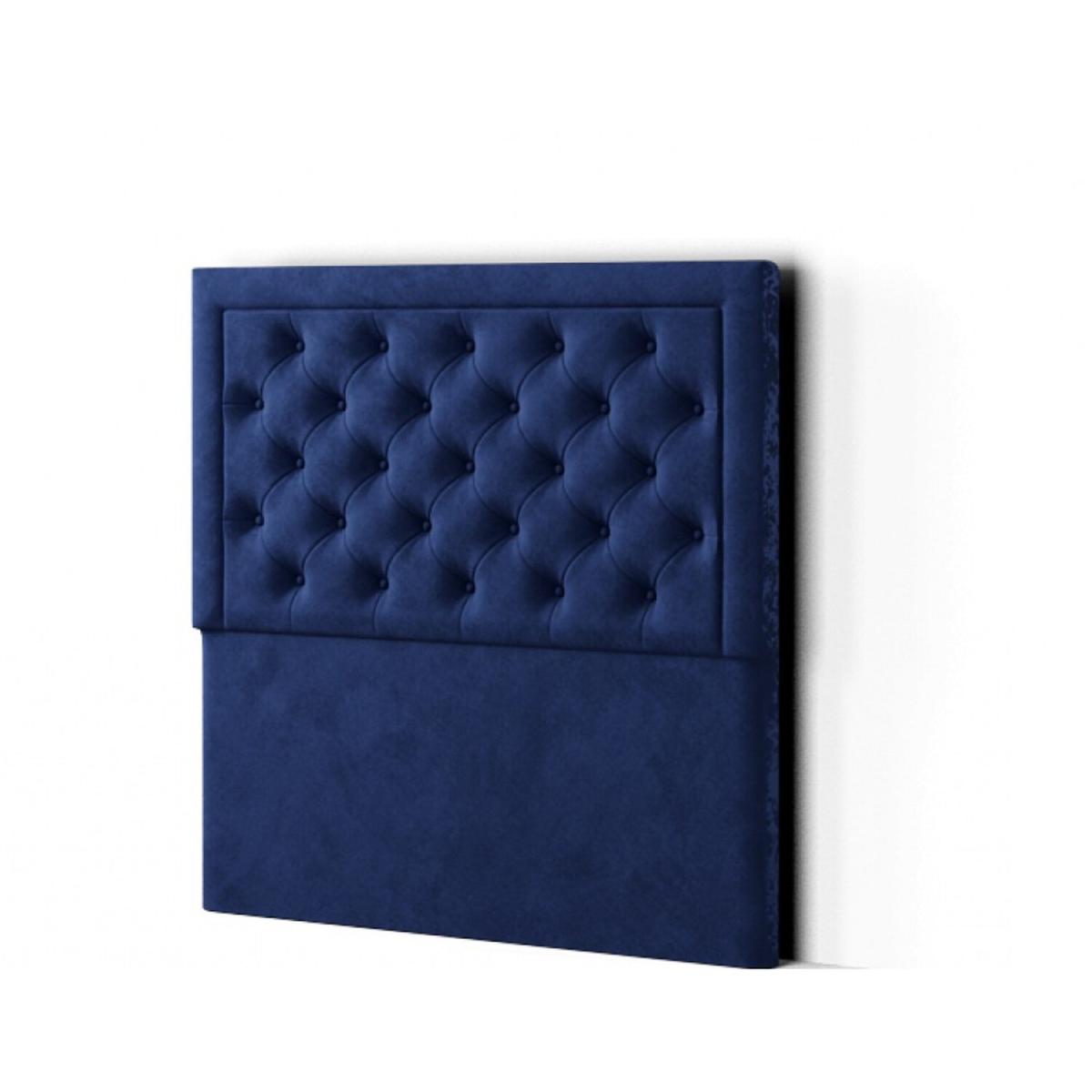 Castle Headboard Floor Standing  Matching Buttons Plush - Navy / Double – image 3