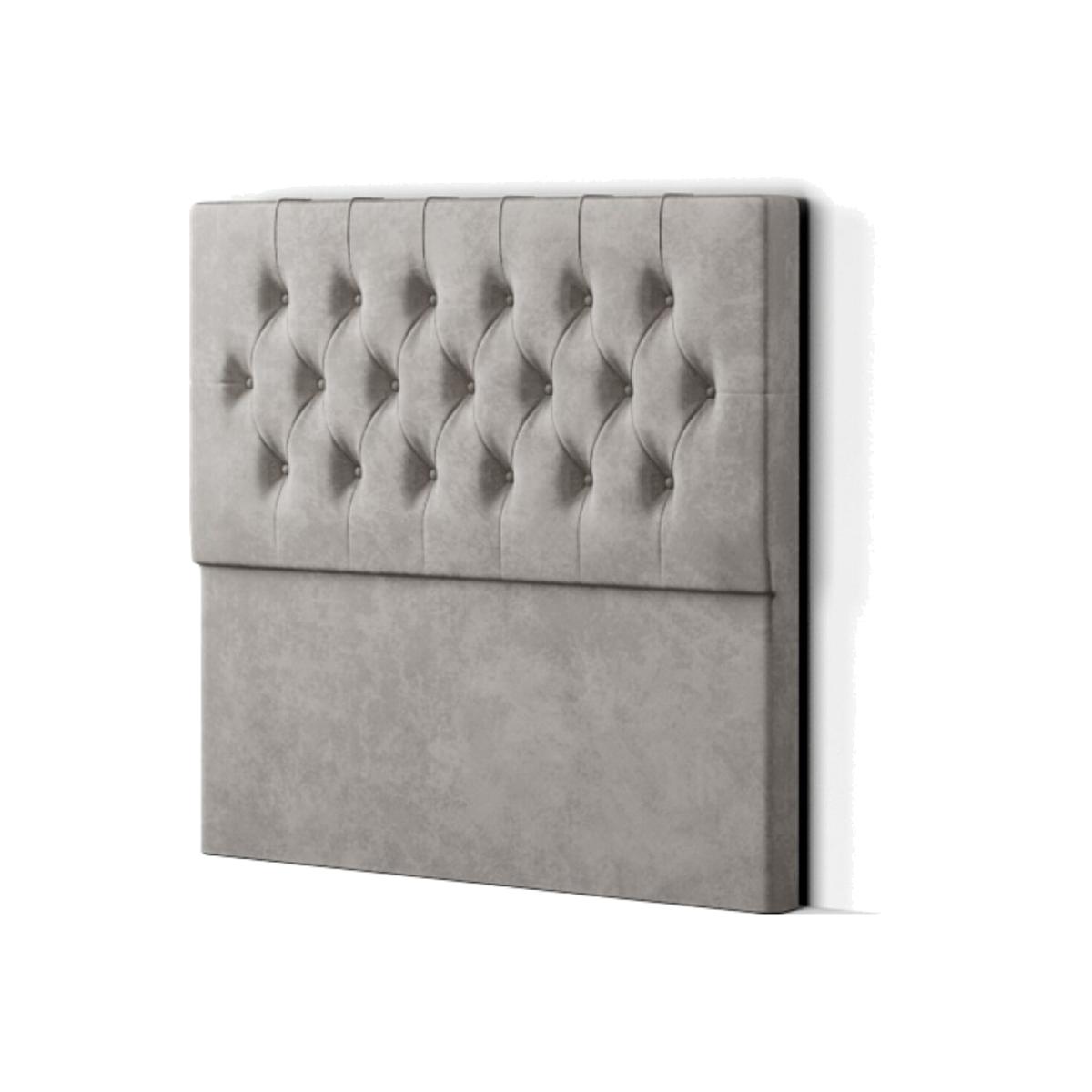 Belgrave Headboard Floor Standing Matching Buttons Plush - Silver / Double – image 1