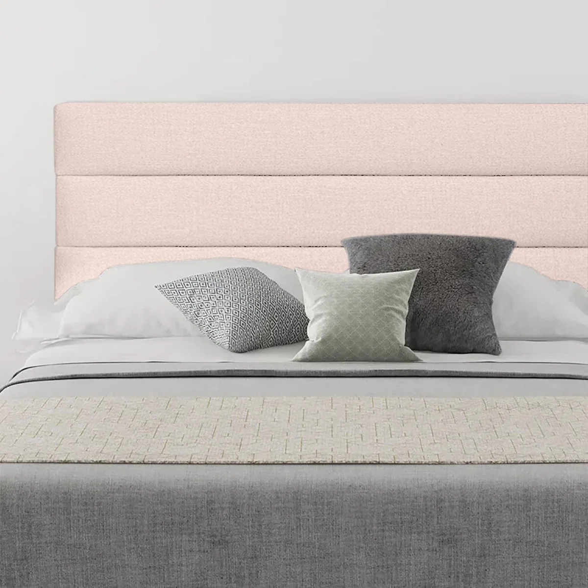 Romford 54 inch Floorstanding Headboard Plush Velvet - Blush / Double
