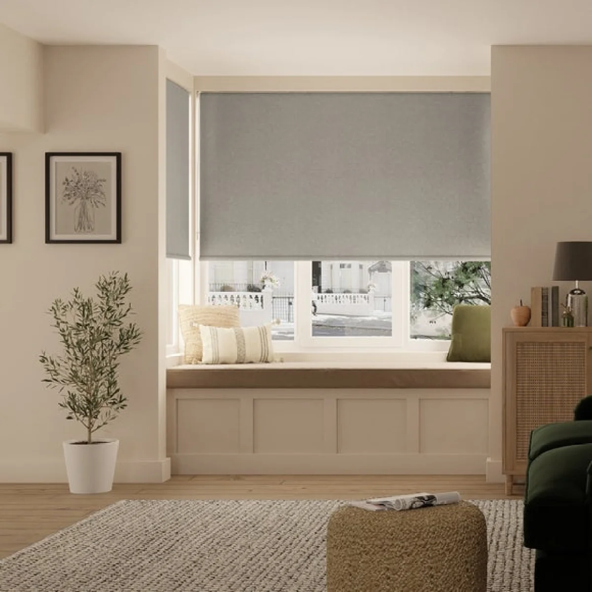 Luna Mid Grey Roller Blackout Blind Mid Grey – image 1