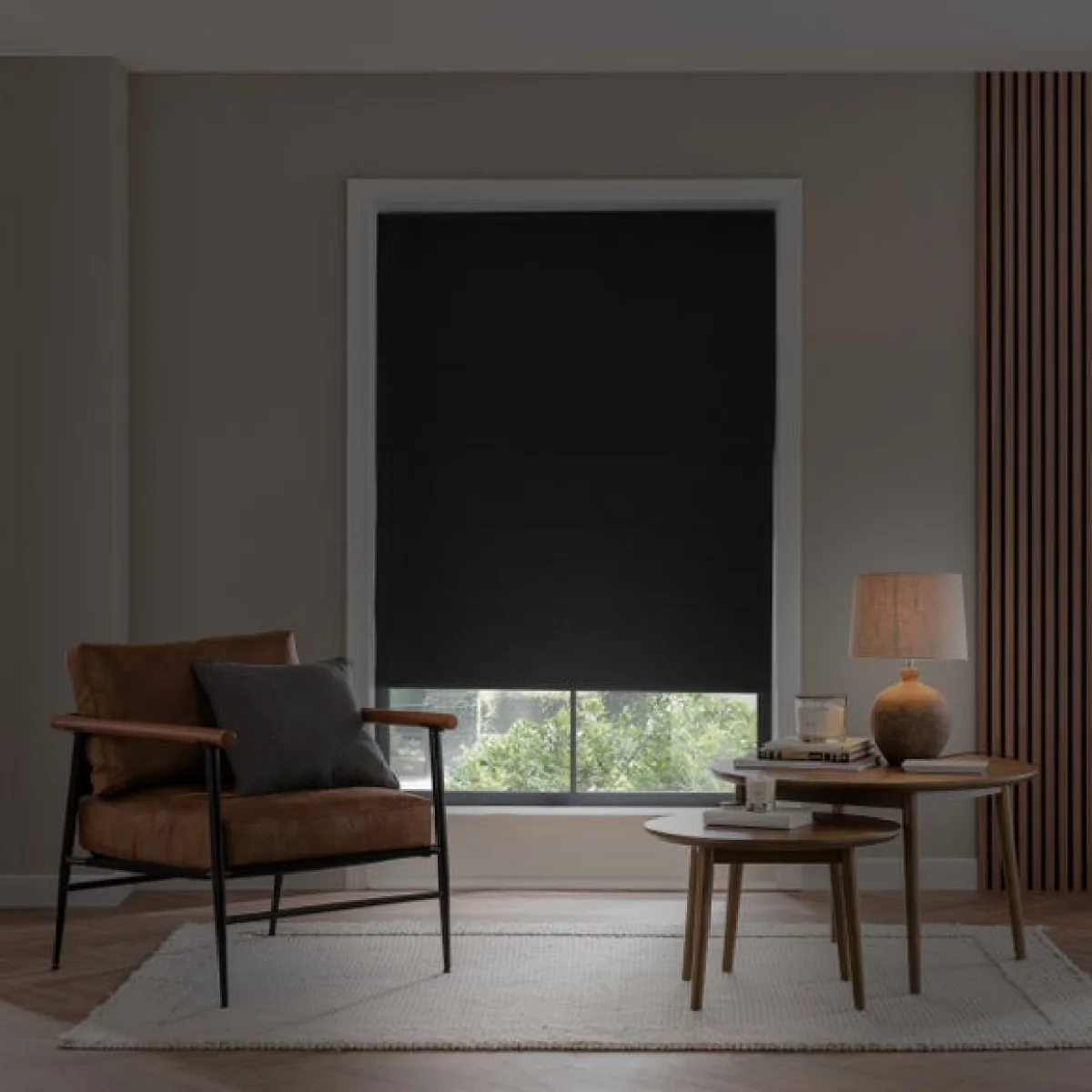 Luna Black Blackout Roman Blind Black – image 6